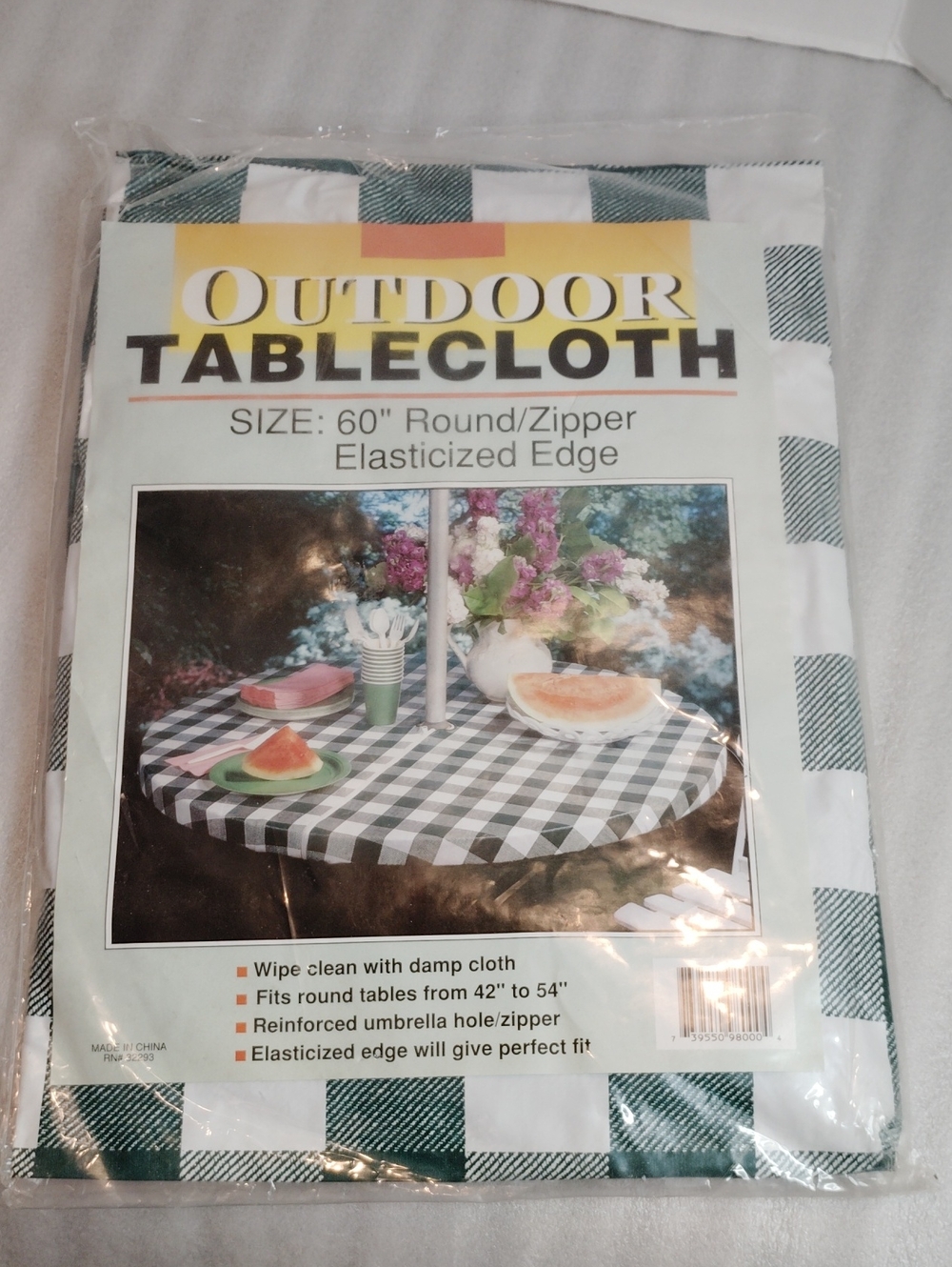 Vintage Outdoor Tablecloth 60"Round